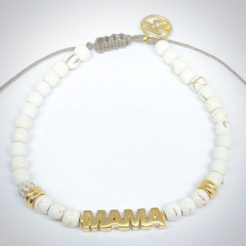
                  
                    Polsera MAMA White and gold - Estrada Joiers 
                  
                